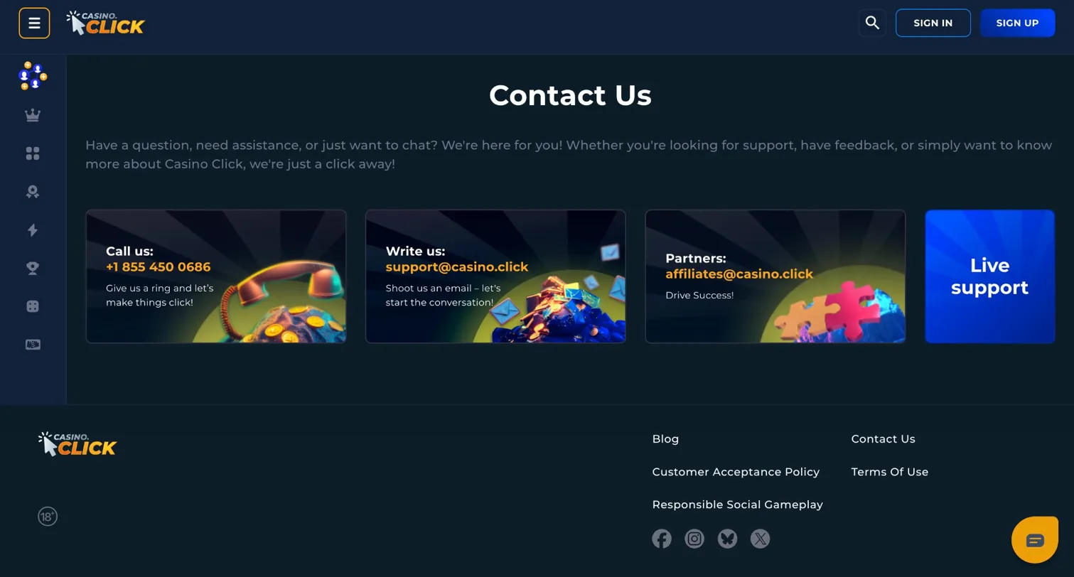 Casino Click Alabama platform features — all features accessible to Alabama players in the browser